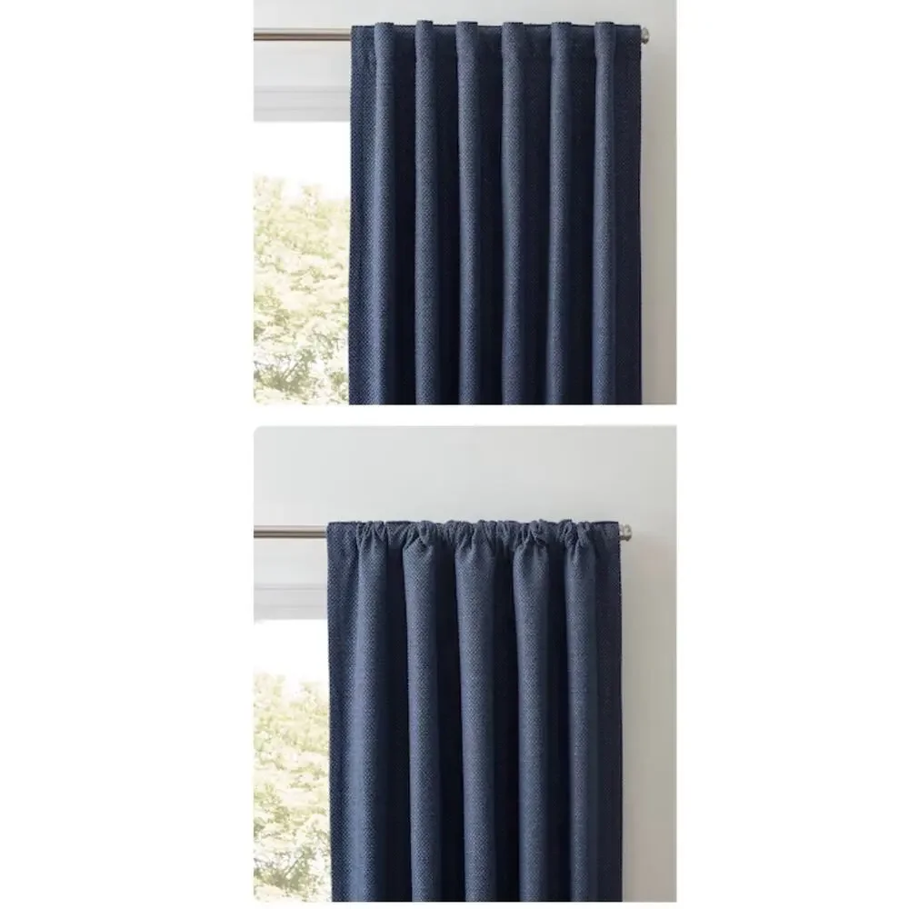 Origin 21 84-in Navy Blackout Thermal lined Back tab Single curtain panel